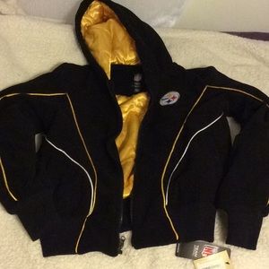 Steelers NFL Team SMALL winter hooded jacket NEW